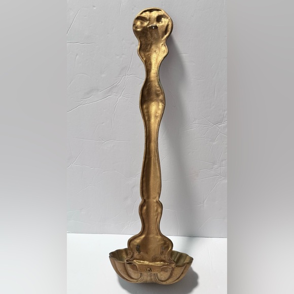 Vintage MCM 25” XL Royal Gold Cast Metal Giant Ladle Wall Hanging Decor/Planter - Picture 3 of 7